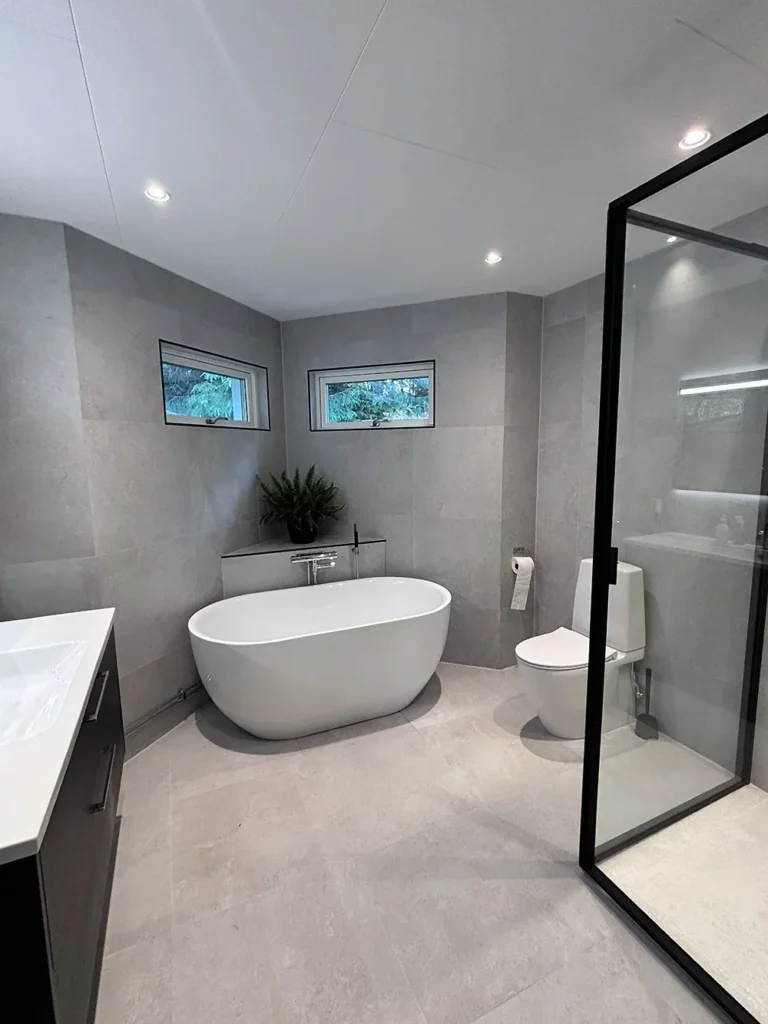 Badrum renovat av Next Level Bygg & Kakel
